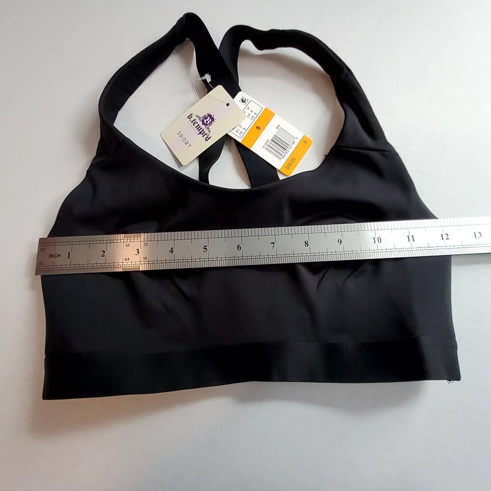 B.TemptD Sport Black Racerback Sports Bra Size Small  Nylon/Spandex Blend - Picture 3 of 9